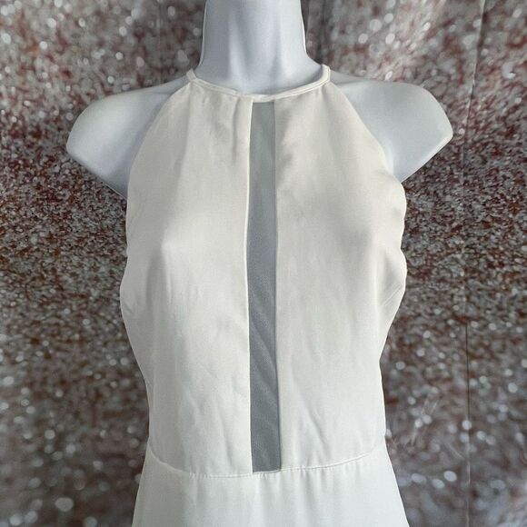 High neck sleeveless midi dress with mesh cutout detail at bust, NWT, size large - Picture 2 of 8